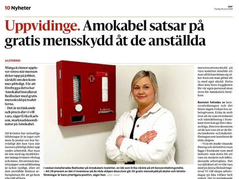 Amokabel satsar på gratis mensskydd åt de anställda